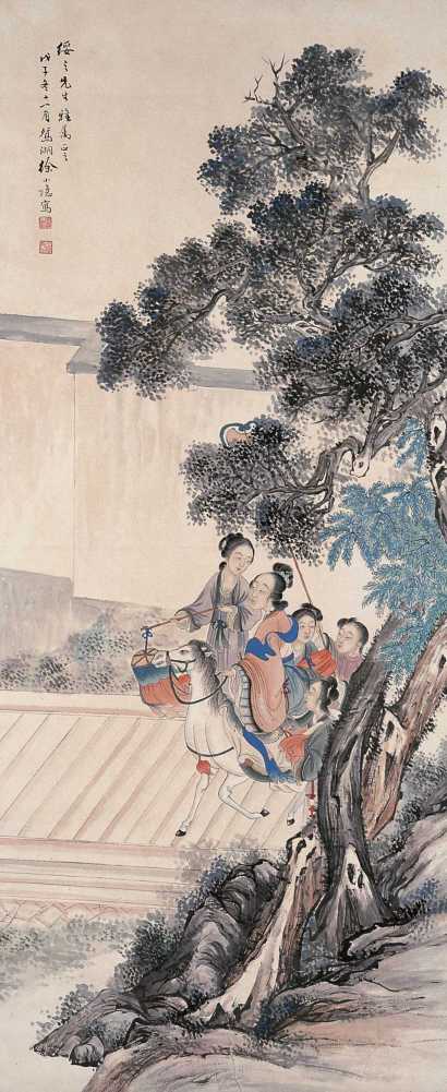 徐小隐 戊子（1948年）作 贵妃出行 立轴